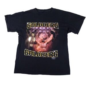 WCW Goldberg Graphic T-Shirt‎ Mens L Black 1998 Vintage Wrestling Short Sleeve